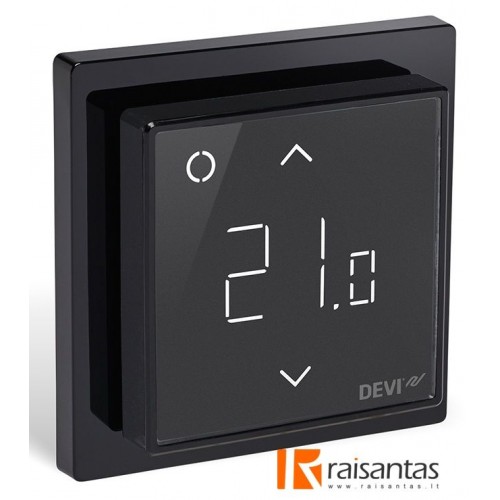 DEVIreg™ Smart WiFi juodas, +5...+45 °C, grindų+patalpos jutiklis, 16 A